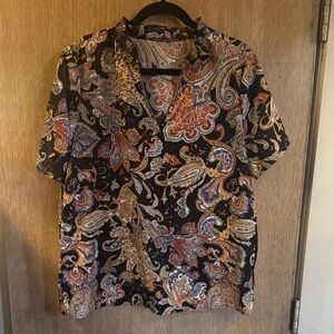 Women’s Paisley Short Sleeve Shirt XL